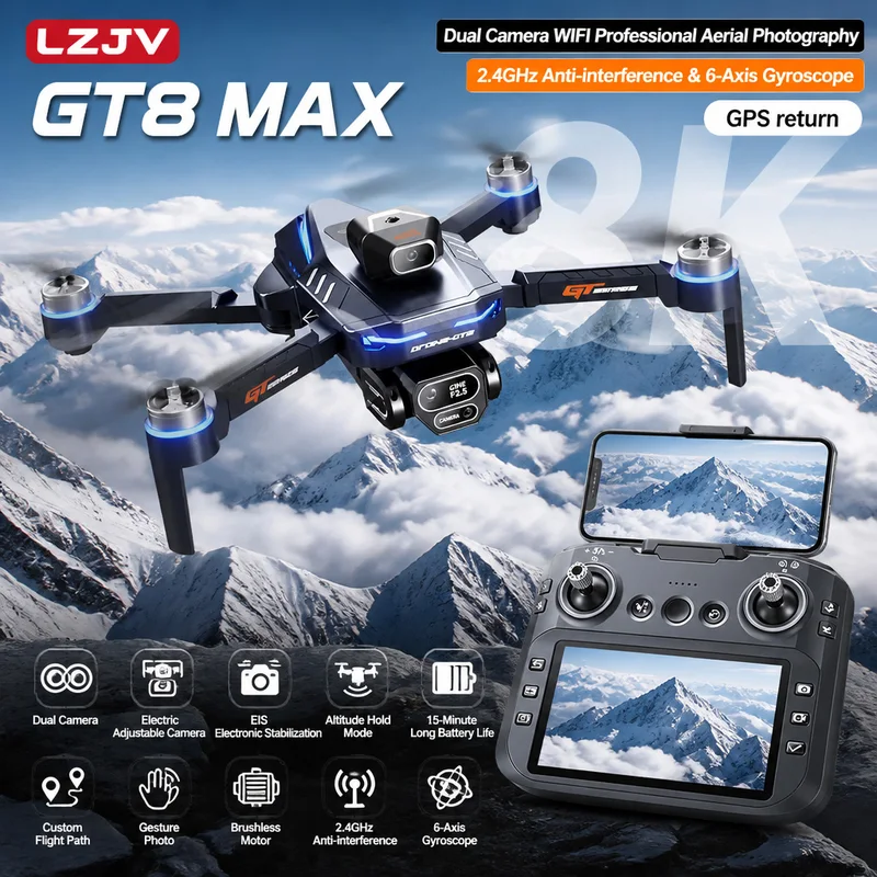 GT8 Max Foldable Drone 8K HD P - đánh giá và giá Drone Gps Module